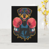 Lustiger Kickboxen- oder Boxen-Boxer-Labrador-Hund Karte (Gelbe Blume)