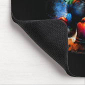 Lustiger Kickboxer- oder Boxerhund Farbspritzer  Mousepad (Ecke)