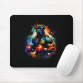 Lustiger Kickboxer- oder Boxerhund Farbspritzer  Mousepad (Mit Mouse)