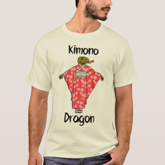 Lustiger Kimono-Drache T-Shirt (Vorderseite)