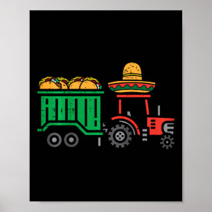 Lustiger Kinder-Traktor-Tacos Jungen Cinco De May Poster