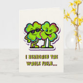 Lustiger Kleeblatt-Schlechter Einfluss St. Patrick Karte (Gelbe Blume)