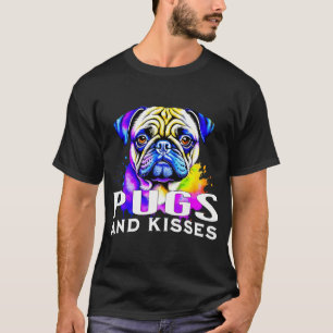 Lustiger kleiner Mops und Wein T-Shirt