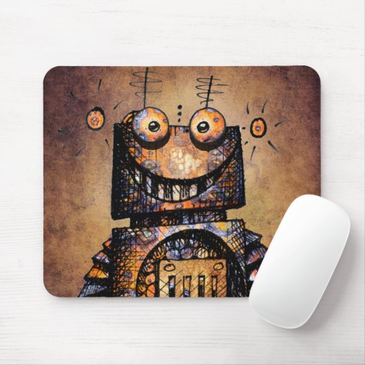Lustiger kleiner Roboter Mousepad (Mit Mouse)