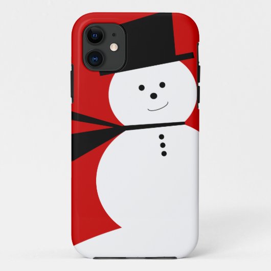 Lustiger kleiner Schneemann mit elegantem Zylinder Case-Mate iPhone Hülle (Rückseite)