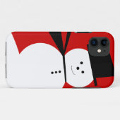 Lustiger kleiner Schneemann mit elegantem Zylinder Case-Mate iPhone Hülle (Rückseite (Horizontal))