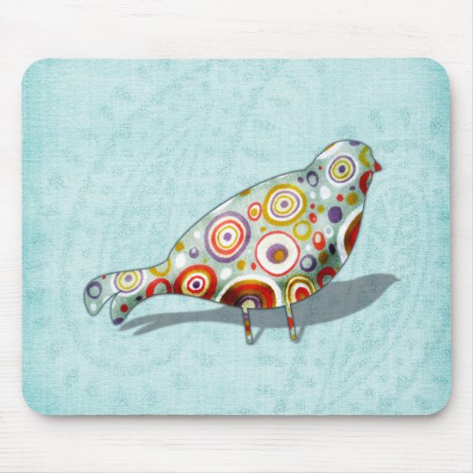 Lustiger kleiner wunderlicher Vogel Mousepad (Vorne)
