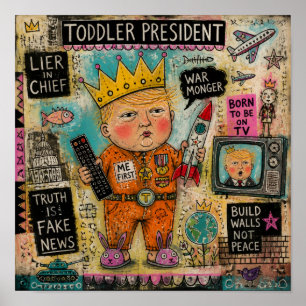 Lustiger Kleinkind-Präsident-Collage Poster