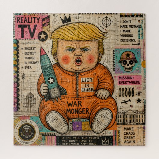 Lustiger Kleinkind-Präsident-Collage Puzzle (Vertikal)
