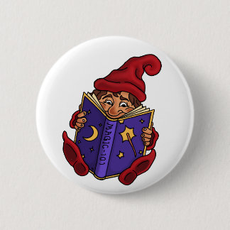 lustiger Knopf des Lesegnome Button