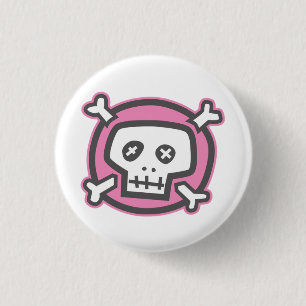 Lustiger Knopf des Schädels (graue Art) Button