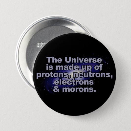 Lustiger Knopf "des Universums" Button (Vorne & Hinten)