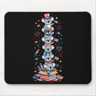 Lustiger Koala Amerikanische USA-Flagge Memorial D Mousepad