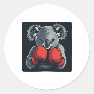 Lustiger Koala-Bär Knockout für ein lustiges und l Runder Aufkleber