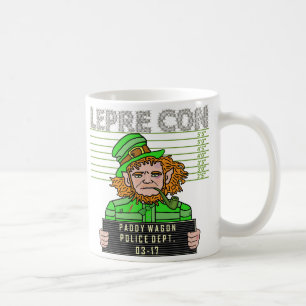 Lustiger Kobold Leprecon Mugshot v1 Kaffeetasse