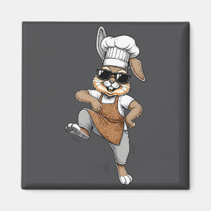 Lustiger Koch Hase Cooler Bäcker Hase Kochen Carto Magnet