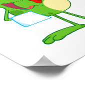 lustiger Koch-Kellner Froschfrosch serviert Essen Poster (Ecke)