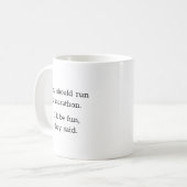 Lustiger Komischer Marathonläufer Kaffeetasse (Vorderseite Links)