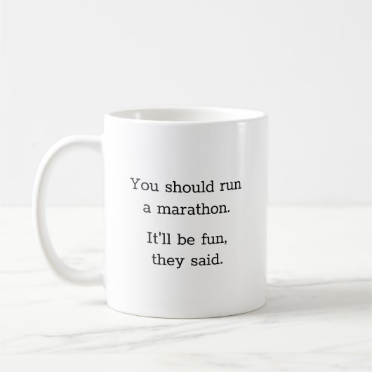Lustiger Komischer Marathonläufer Kaffeetasse (Links)