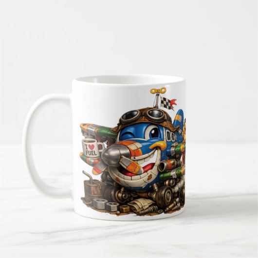 Lustiger Korkflieger Kaffeetasse (Links)