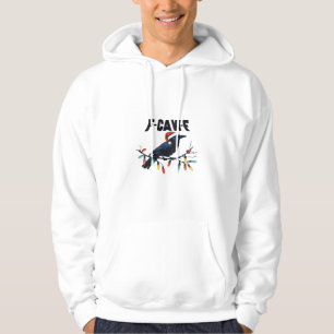 Lustiger Krähen-Weihnachts-Klassiker Retro-Design Hoodie