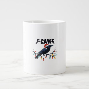 Lustiger Krähen-Weihnachts-Klassiker Retro-Design Jumbo-Tasse