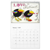 Lustiger Krähenillustrationskalender Kalender (Feb 2027)