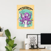 Lustiger Kraken-Badezimmerposter Poster (Heimbüro)