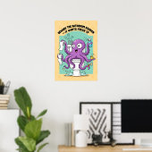 Lustiger Kraken-Badezimmerposter Poster (Heimbüro)