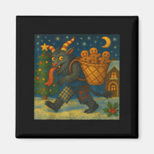 Lustiger Krampus Lebkuchen Nacht Festlich Gruselig Magnet