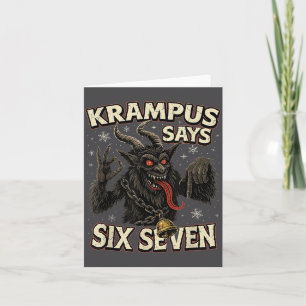 Lustiger Krampus sagt sechs sieben 6 7 Meme Weihna Karte