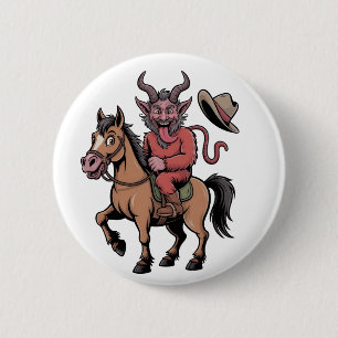 Lustiger Krampus Weihnachts Böser Santa Cowboy Wes Button