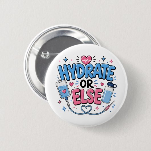 Lustiger Krankenpfleger-Hydratationsbutton oder So Button (Vorne & Hinten)
