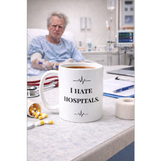 Lustiger Krankenpfleger-Mug Ich hasse Krankenhäuse Kaffeetasse