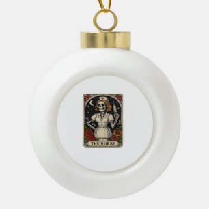 Lustiger Krankenpfleger-Skelett-Tarotkarte Hallowe Keramik Kugel-Ornament