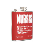 Lustiger Krankenschwester-Verordnungs-Aufkleber Flachmann (Rechts)