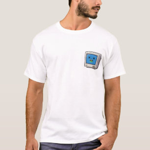 Lustiger kranker Retro-Computermonitor-Charakter T-Shirt