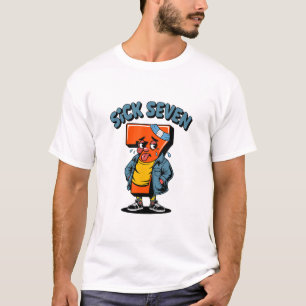 Lustiger Kranker Sieben Meme Sechs Sieben Wortspie T-Shirt