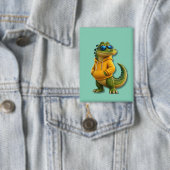 Lustiger Krokodil-Charakter-Mintgrüner-Button-Pin Button (Insitu)