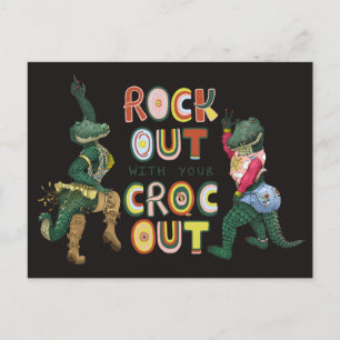 Lustiger Krokodil-Wortwitz Rocke Mit Deinem Krokod Postkarte