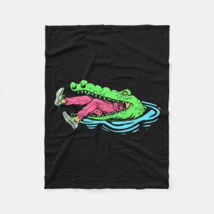 Lustiger Krokodiljäger Jagdsaison Krokodiljagd Fleecedecke