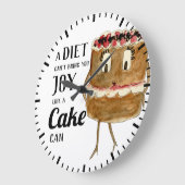 Lustiger Kuchen Zitat Große Wanduhr (Winkel)
