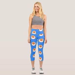 Lustiger Kugelfisch Stachelfisch Cartoon Capri Leggings