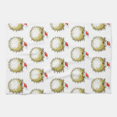 Lustiger Kugelfisch Weihnachten Geschirrtuch (Horizontal)