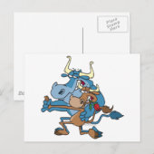 lustiger Kuhbulle Tango Cartoon Postkarte (Vorne/Hinten)