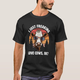 Lustiger Kuhliebhaber Ich liebe Kühe einfach total T-Shirt