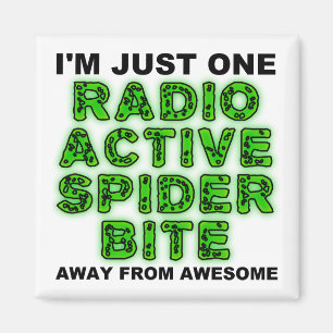 Lustiger Kühlschrankmagnet mit radioaktivem Spinne