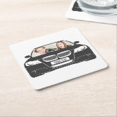 Lustiger kundenspezifischer Foto-Auto-Rahmen Rechteckiger Pappuntersetzer (angewinkelt)