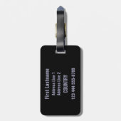 Lustiger kundenspezifischer Gepäckanhänger "des (Rückseite vertikal)