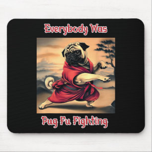 Lustiger Kung Fu Pug Süßer Karate Pug Humorvolles Mousepad